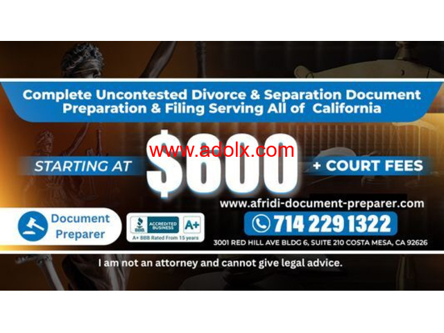 Best Divorce Document Preparer Fountain Valley