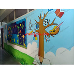 Play School Cartoon Wall Painting