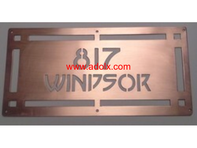 Windsor Copper CNC laser Cut House Name Plate