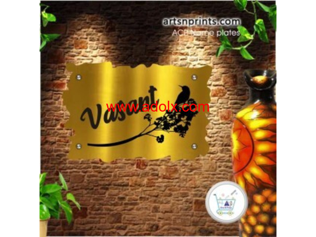 Vasant ACP Name Plate Hubli Golden Printed Board Delivered in Karnataka