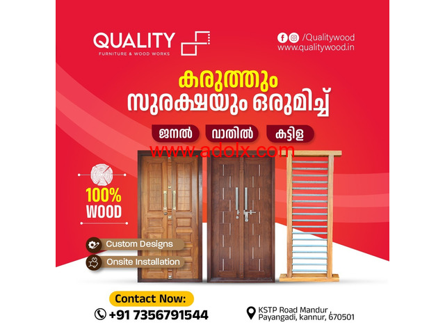 Quality Furniture and Wood Works - Best Wooden Doors and Windows in Kannur