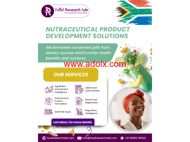Nutraceutical Product Formulation R&D Innovation Services in Africa - Food research lab