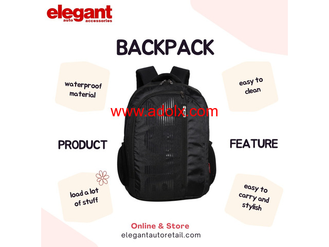 Travel Backpack/ Elegant Auto /trolley  Bags Medium for Travelling- Black
