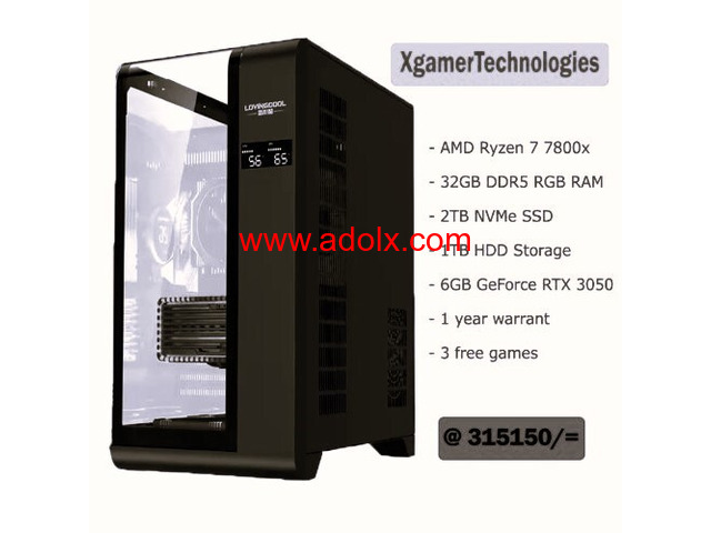 New AMD Ryzen 7800x 3D tower gaming desktop